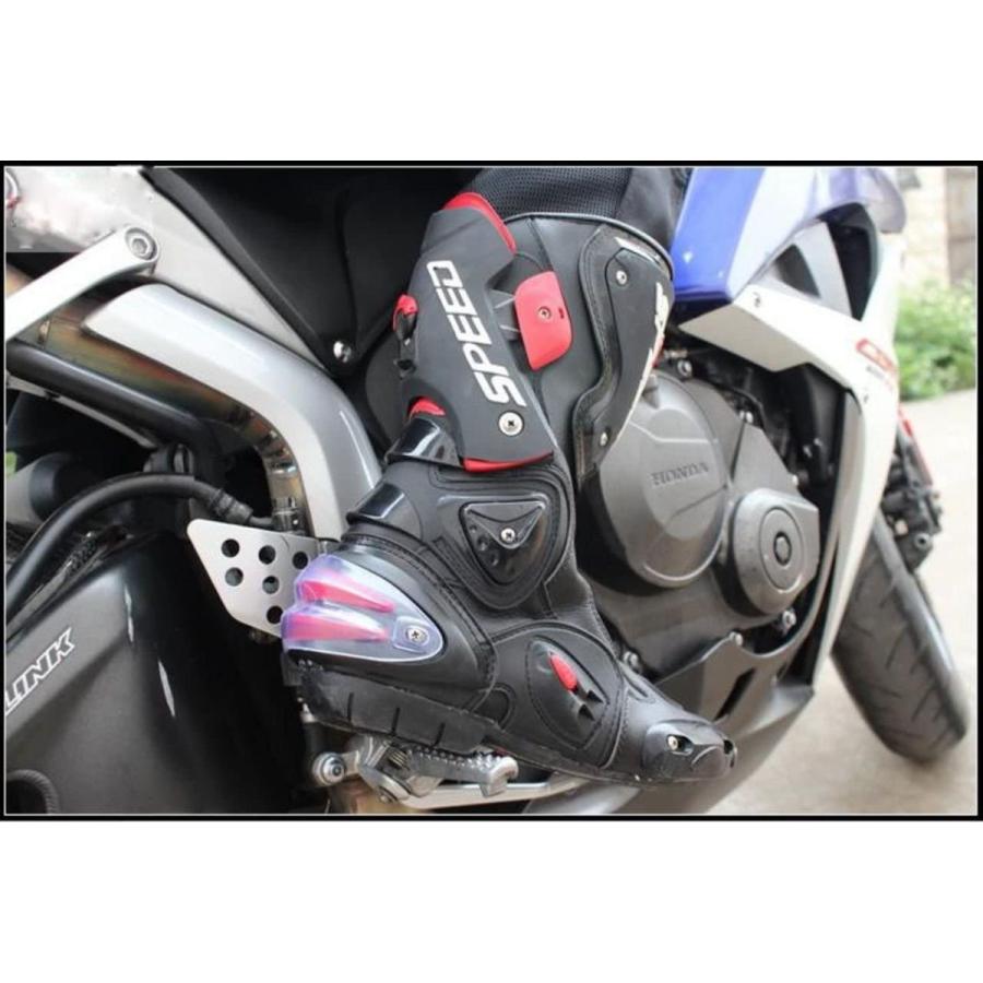 バイク靴 レーシングブーツ プロテクトスポーツブーツ バイク用レーシングブーツ オートバイ靴 バイク用ブーツ （26-26.5cm）42サイ｜kugi-onlineshop｜04