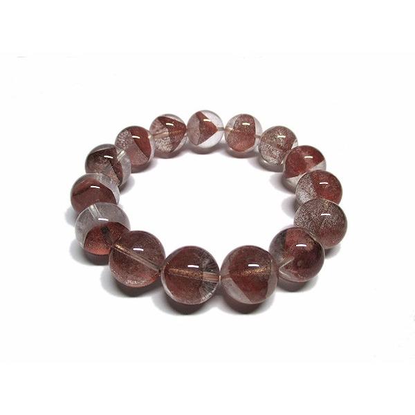 レッドファントムクォーツ 水晶 ブレスレット 約15〜16mm 天然石専門店
