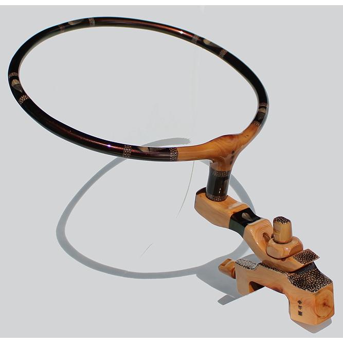 竿春工房” Sフルバージョン マジョーラレッド羽根サメ皮タモ置き台 弓