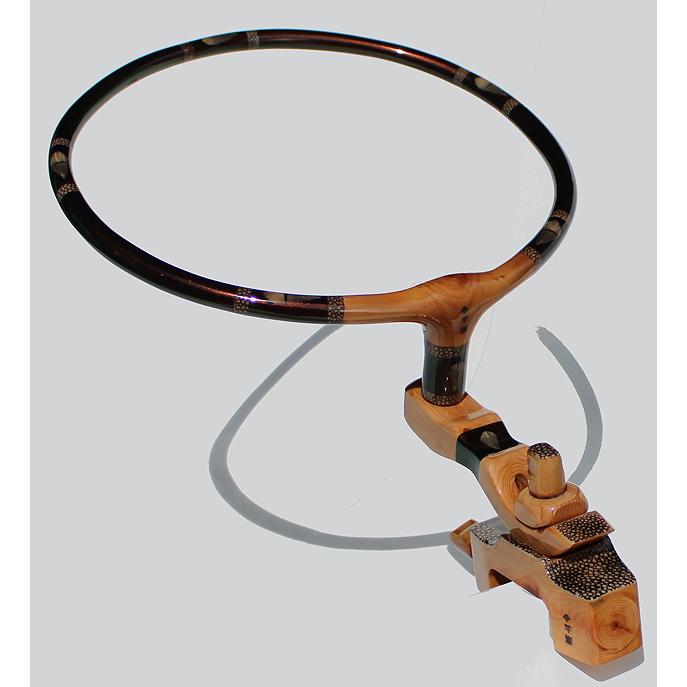 竿春工房” Sフルバージョン マジョーラレッド羽根サメ皮タモ置き台 弓