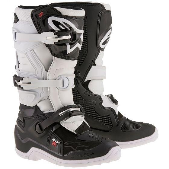 ☆【Alpinestars】Tech 7S Youthモトクロスブーツ - ブラック/ホワイト