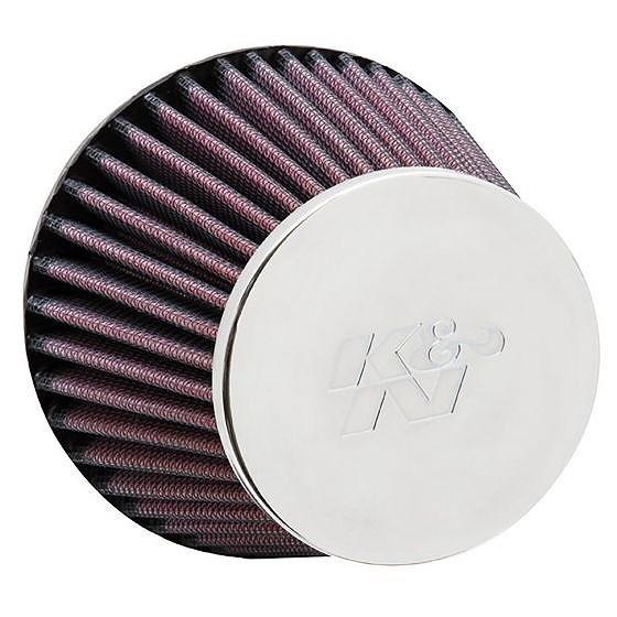 ☆【K\u0026N】フィルターユニバーサルラウンドテーパードエアフィルター　57mm｜89-127mm OD x 90mm L｜Chrome｜Centred
