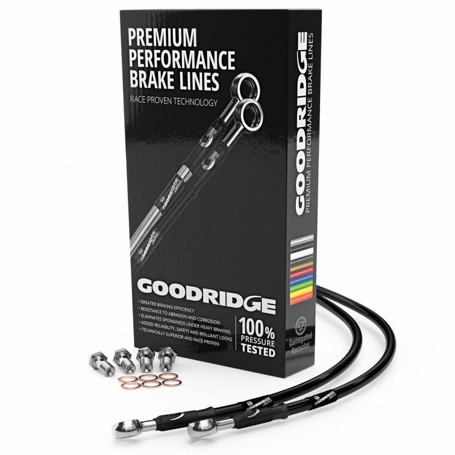 ☆【Goodridge】オートバイリアブレーキラインキット - ブラックライン/ブラックフィッティング -BW1100-5FRCBK-BK
