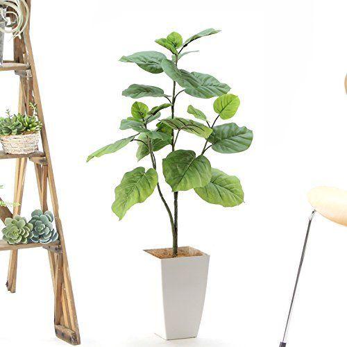 楽天1位 プレミアム 銀配合光触媒 人工観葉樹 フェイクグリーン フィカス ウンベラータ 90cm 白角ポット付 No B90 上質で快適 Www Technet 21 Org
