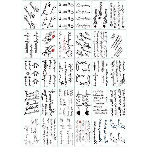 Yesallwas タトゥーシール 文字 英語 30枚セット かわいい 英文字 タトゥー リアル 防水 長持ち 入れ墨シール タトゥーステッ ククルむん 通販 Yahoo ショッピング