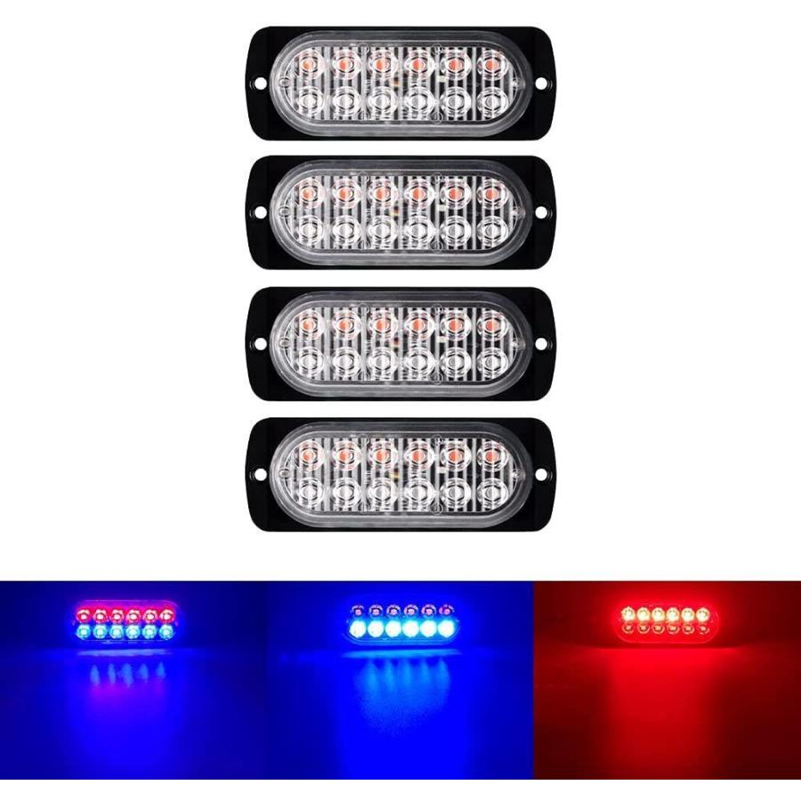 Catland LED ストロボライト マーカーランプ 警告灯 レッド ブルー 2色 ストロボ 機能付き 12V 24V 車用 サイドマーカー マー ストロボライト