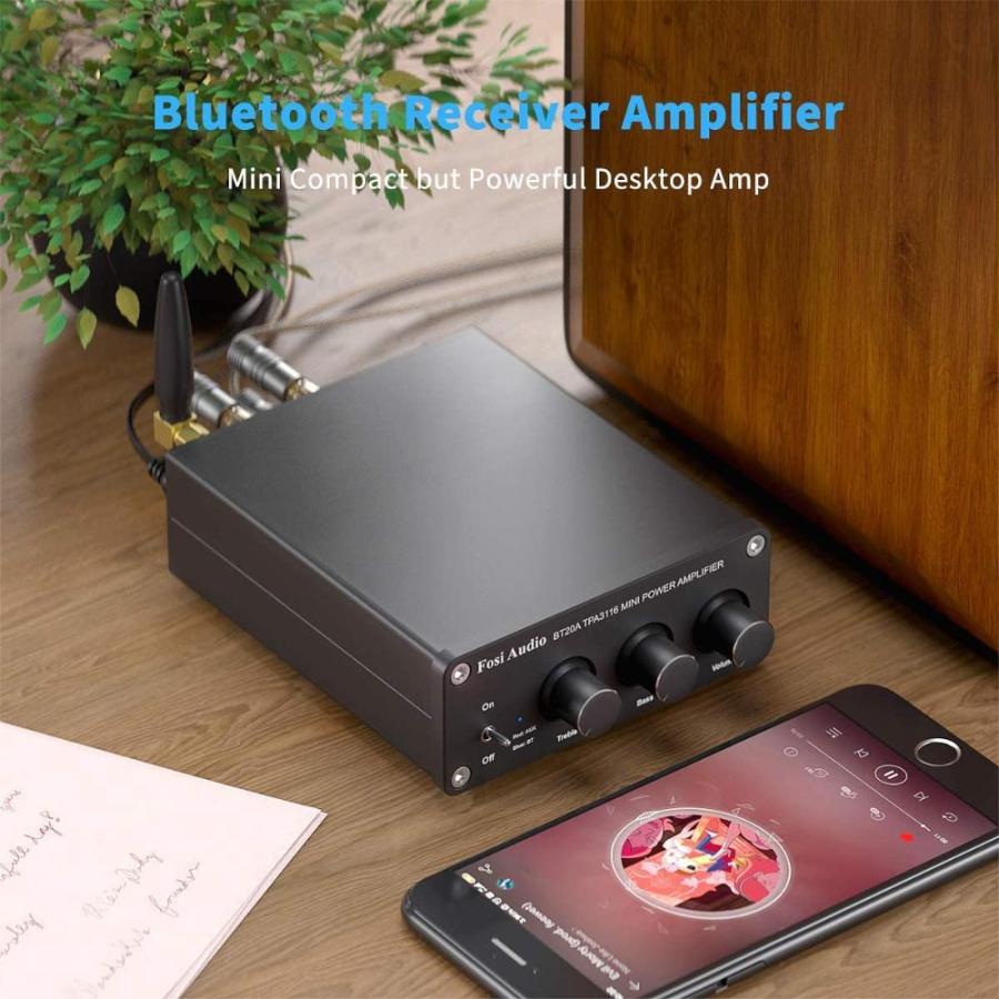 Fosi Audio BT20A Bluetooth 5.0ステレオ オーディオ レシーバー 2チャンネル　アンプレシーバー ミニ Hi-Fi クラ｜kukurumun｜02