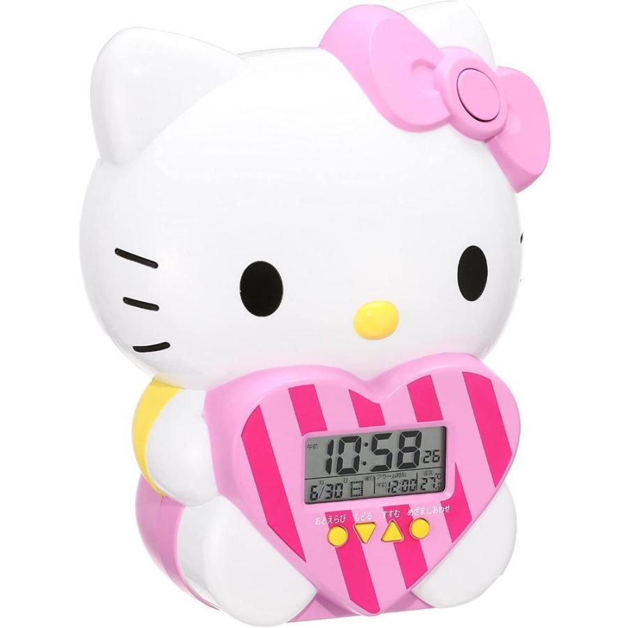 セイコー おしゃべり クロック 目覚まし時計 ハローキティ キャラクター型 おしゃべり デジタル 温度 アラーム デジタル 温度 ククル