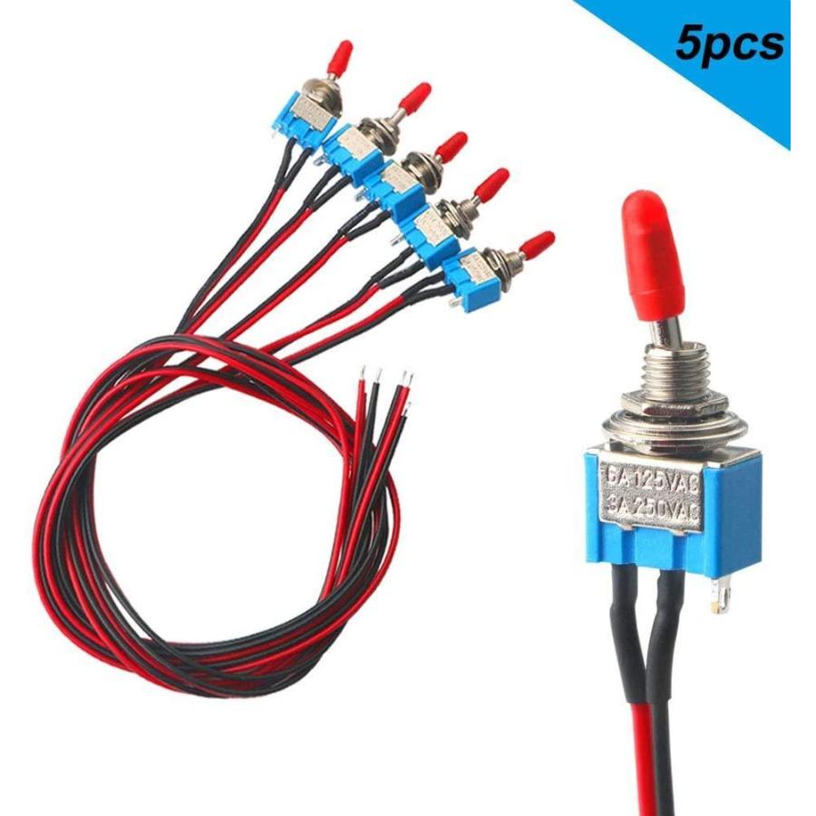 Fularr 5個 プロフェッショナル車ミニトグルスイッチ リード線配線済み On Off 2ポジション3ピンspstオートロッカースイッチmts Gys ククルむん 通販 Yahoo ショッピング