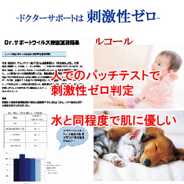 ノンアルコールの除菌液。空間除菌やアルコールで除去できない強い菌やウイルスに。高濃度安定型の次亜塩素酸水「ドクターサポートスプレー」 |  | 05