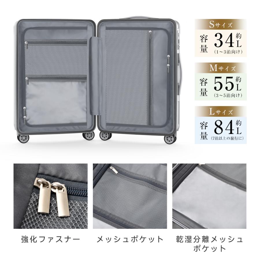 BARGOCH スーツケース 機内持込み キャリーケース 軽量 大型 静音