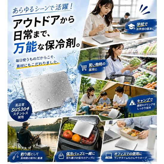 2枚セット】 2026年新発売 保冷剤 ステンレス アイスパック ステンレス 