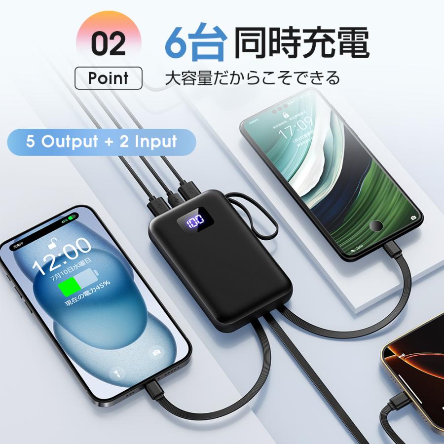 モバイルバッテリー 大容量 45800mAh 急速充電 軽量 小型 6台 モバイルバッテリー 大容量 45800mAh 急速充電 軽量 小型 6台