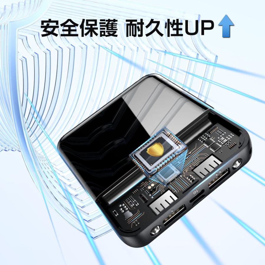 モバイルバッテリー 大容量 15000mAh 5台同時充電 ケーブル内蔵 モバイルバッテリー 大容量 15000mAh 5台同時充電 ケーブル内蔵