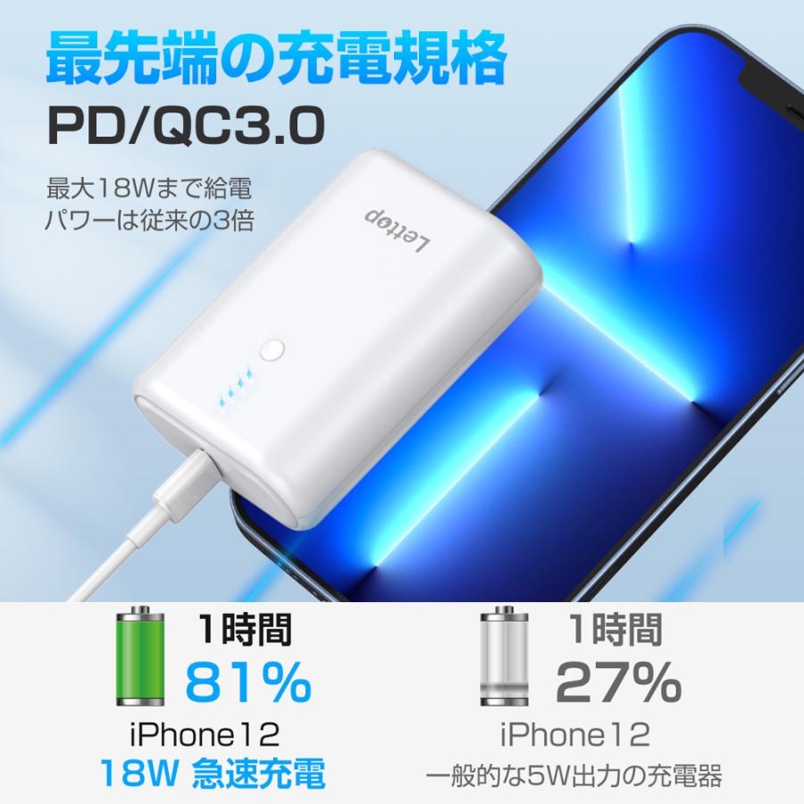 モバイルバッテリー 大容量 10000mAh 大容量 20W QC3.0搭載 軽量 USB-A+Type-C入出力ポート パススルー機能搭載 二台同時充電 iPhone/Android 各種対応｜kukuya｜08