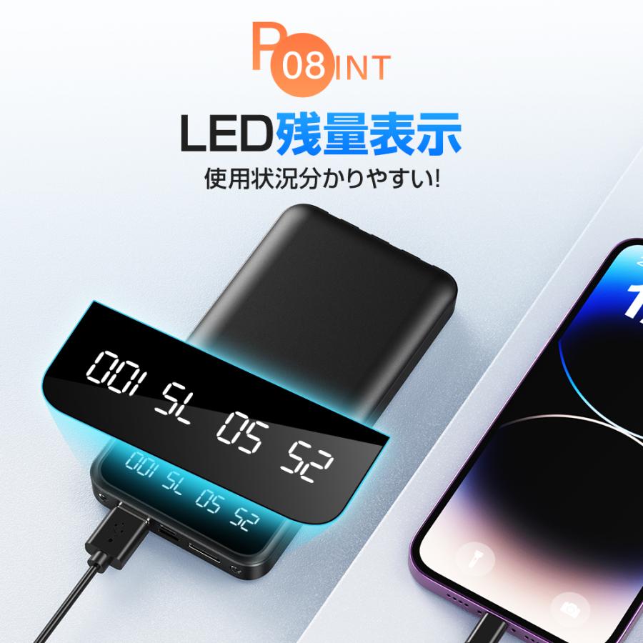 モバイルバッテリー 40000mAh 大容量 軽量 薄型 5台同時充電