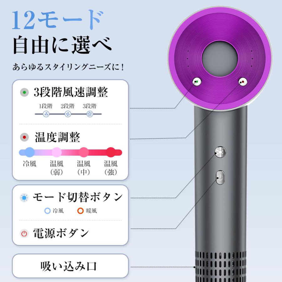 ドライヤー 高速ドライヤー ヘアドライヤー 速乾 大風量 3億マイナス