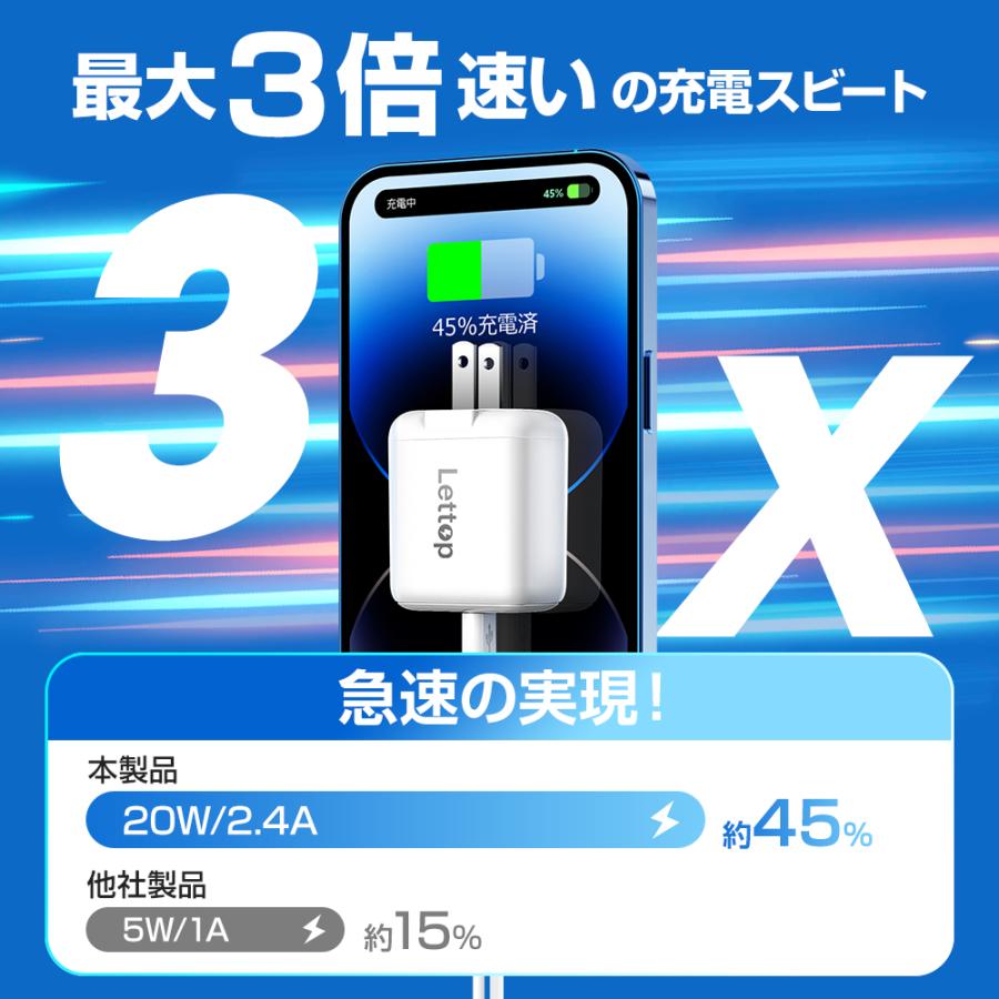 充電器 急速充電器 USB充電器 急速充電 20W アダプター Type-C USB-C PD 折り畳み式 iPhone iPhone14 Pro Max Plus 13 12  XR Xs タイプC Xperia Galaxy｜kukuya｜06