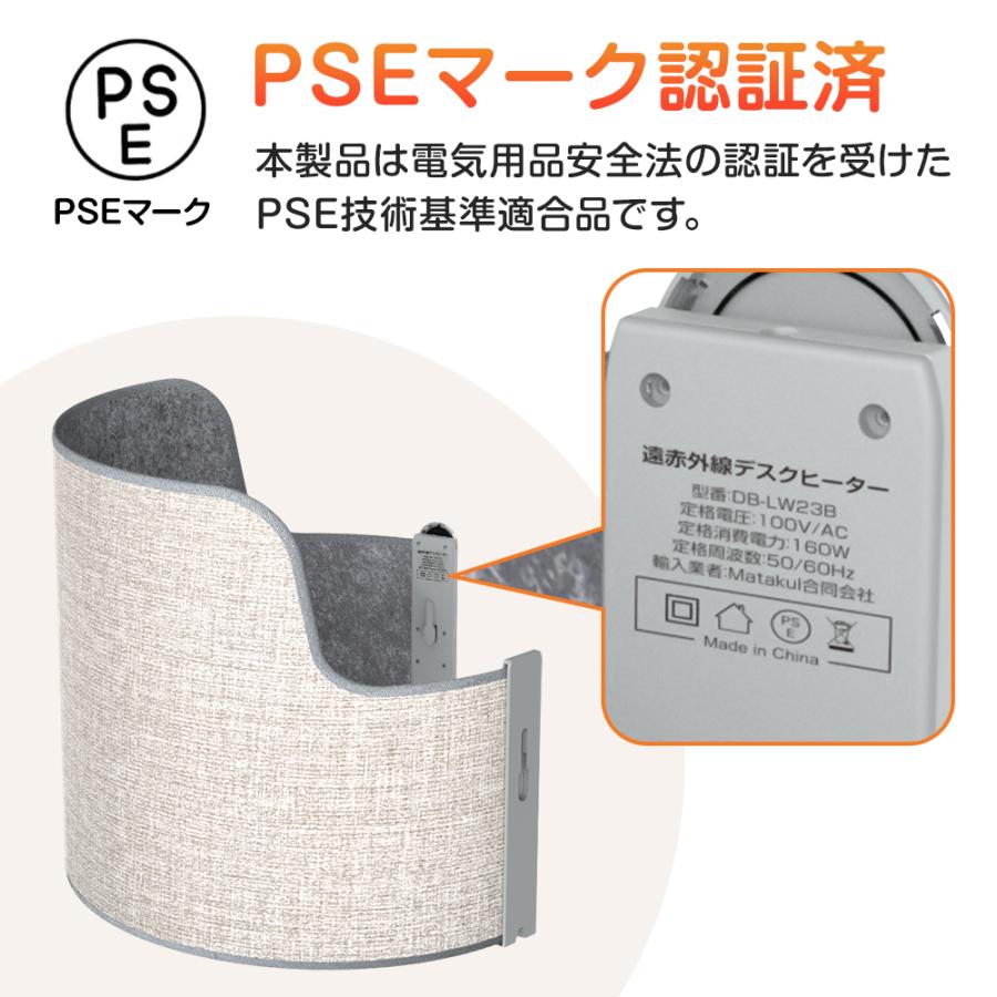 足元パネルヒーターデスク　5Ｄ・PSE認証済み【グレー】 Matakul パネルヒーター 足元 5面 デスク下 遠赤外線 折りたたみ 5段階