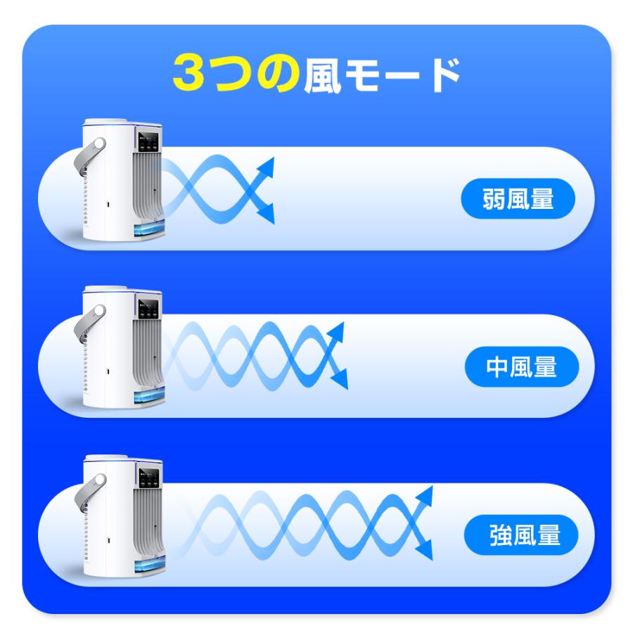 2024最新版 冷風機 冷風扇 扇風機 卓上冷風機 小型 携帯冷風機 強風 おしゃれ コンパクト 省エネ 取っ手付き 3段階調整 熱中症対策 暑さ対策 夏｜kukuya｜08