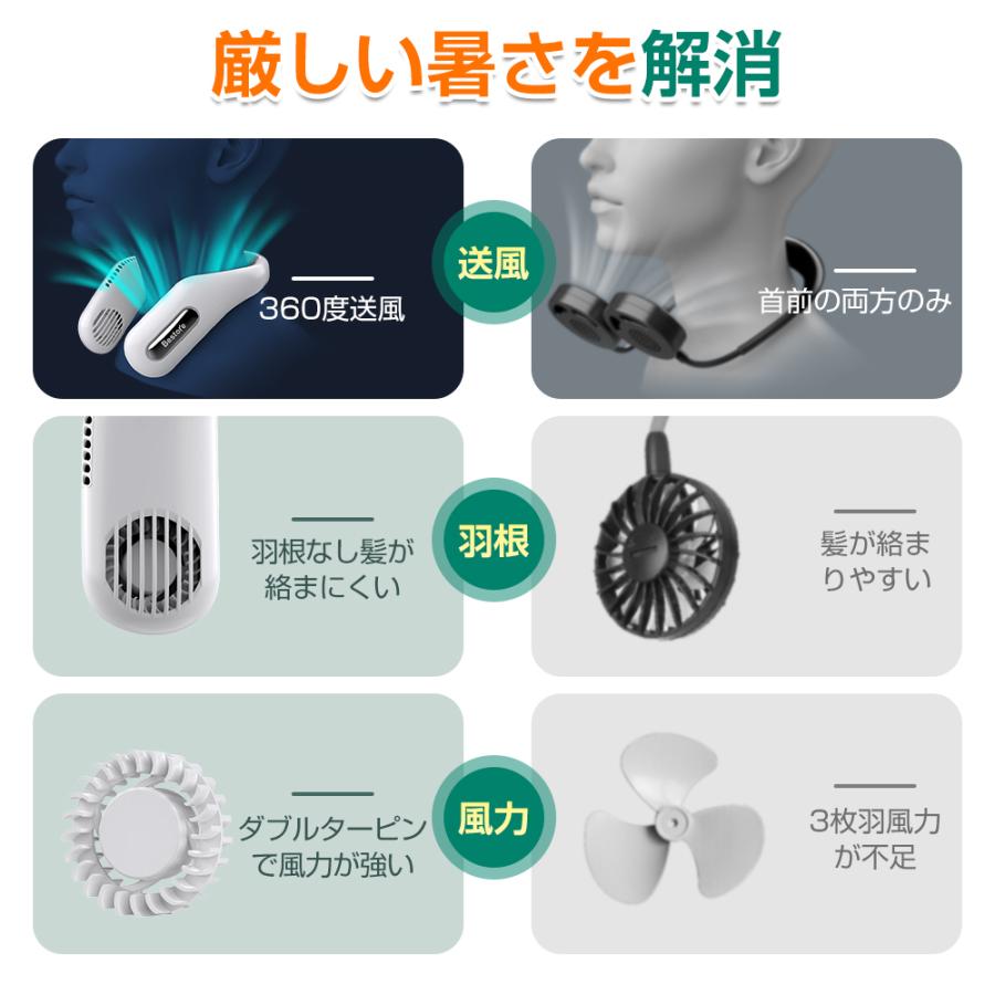 首掛け扇風機 首掛けファン 熱中症 2026 扇風機 携帯扇風機 羽なし USB