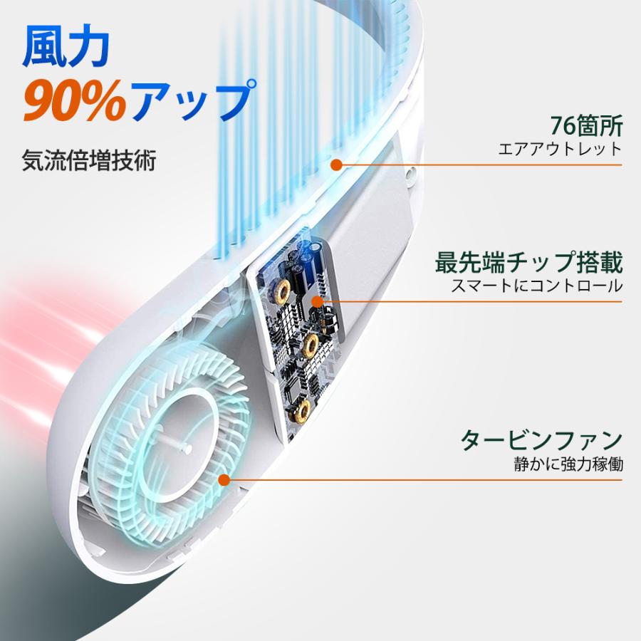 首掛け扇風機 2026 羽根なし 軽量 ネックファン 扇風機 首掛けクーラー