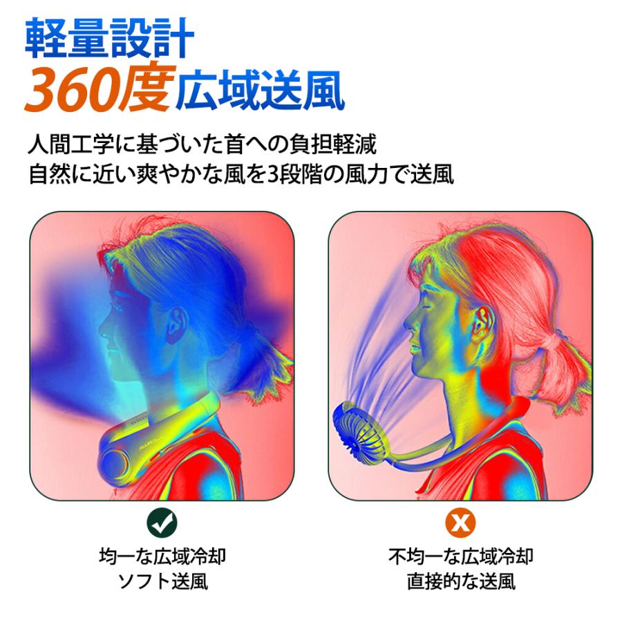 首掛け扇風機 2026 羽根なし 軽量 ネックファン 扇風機 首掛けクーラー
