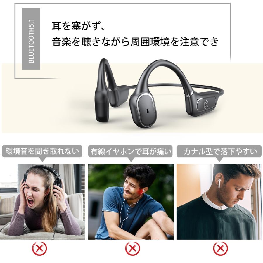 【品質UPモデル・新登場！】ワイヤレスイヤホン 骨伝導イヤホン Bluetooth5.1 スポーツ用イヤホン マイク付き 通話 Bluetooth イヤホン 超軽量 高音質 IPX7防水｜kukuya｜10