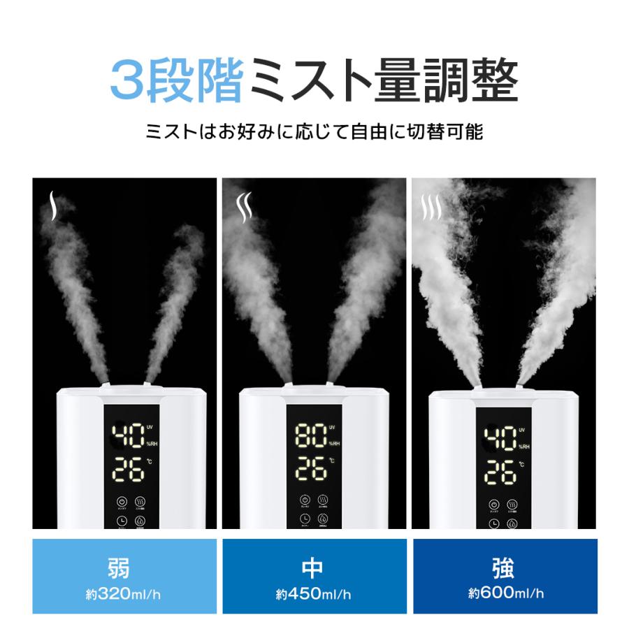 花粉対策！10％OFFで4122円】 加湿器 大容量 6L 卓上 超音波式 ダブル