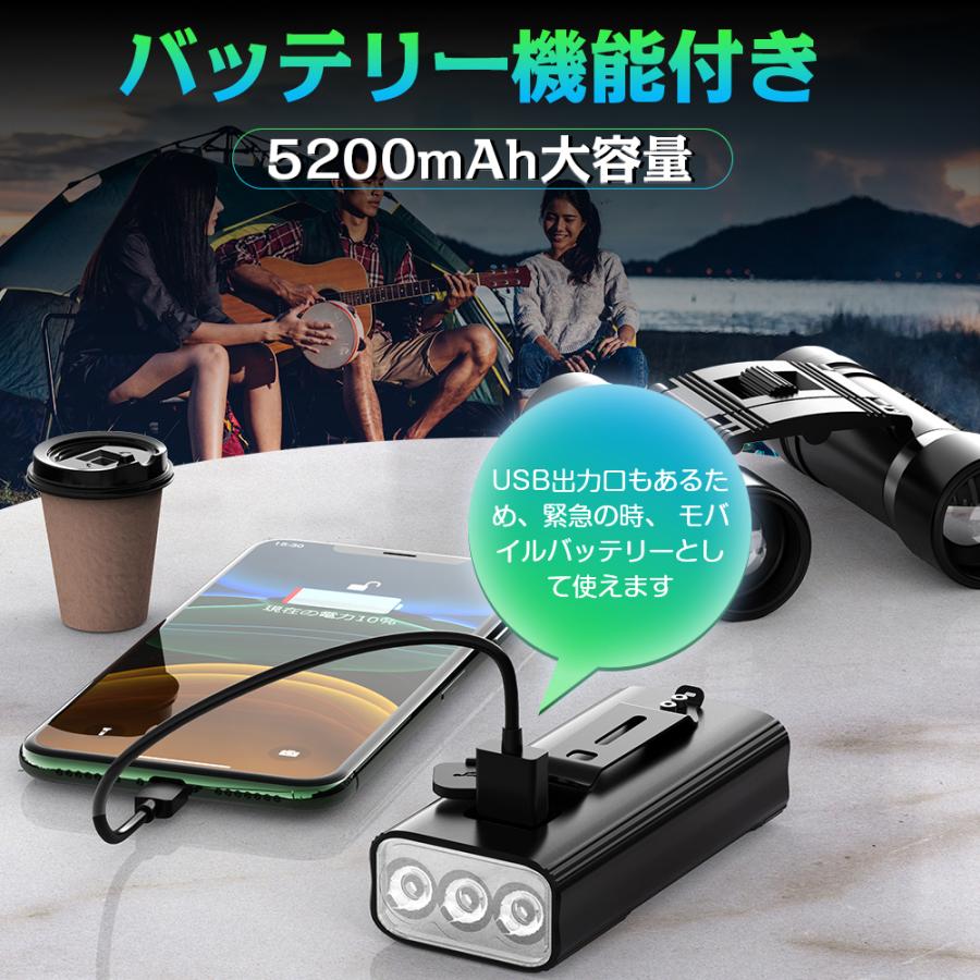 自転車ライト 5200mAh 大容量 充電バッテリー機能 防水 ヘッド 自転車ライト 5200mAh 大容量 充電バッテリー機能 防水 ヘッド