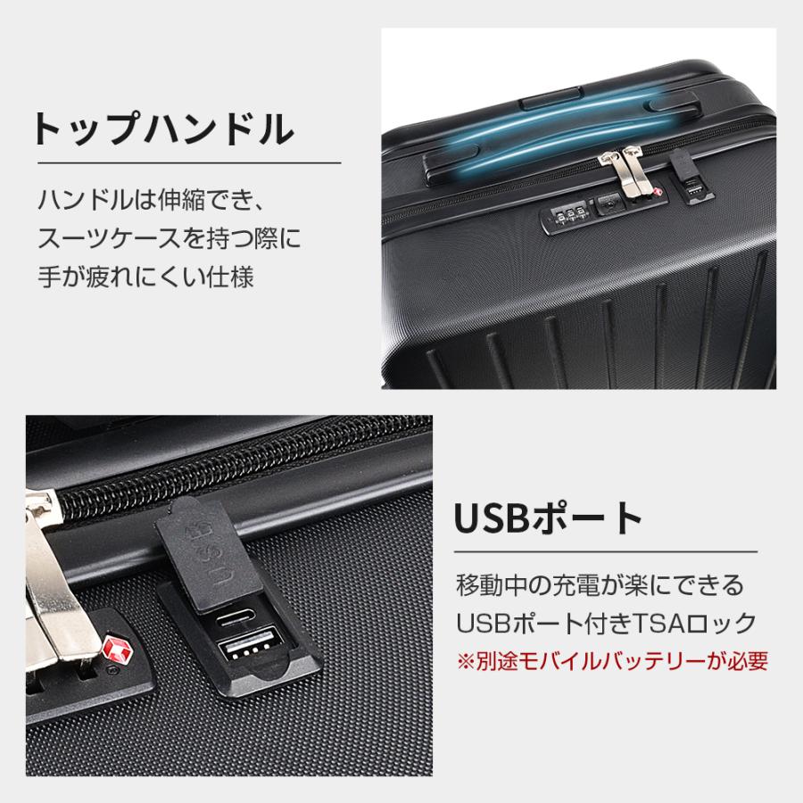 多機能スーツケース 機内持込可 USB充電 TSAロック 軽量 耐衝撃 40L BARGOCH 【特典開催】 スーツケース 軽量 大型 機内持ち込み Sサイズ