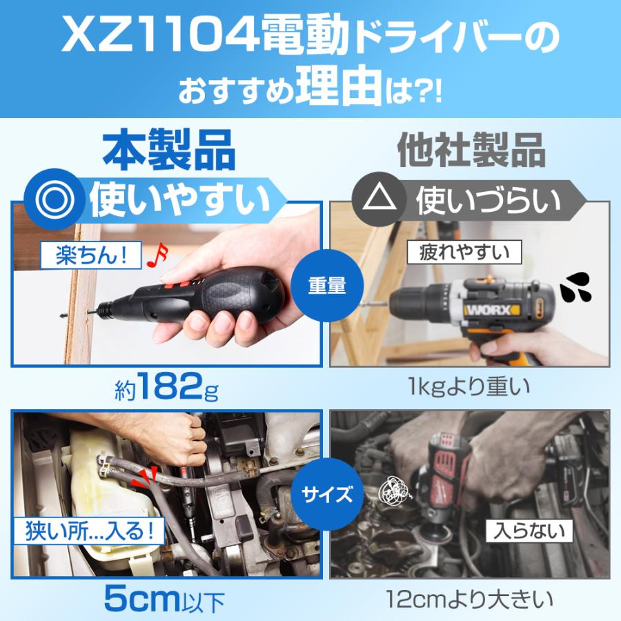 電動ドライバー コードレス ドライバードリル 小型 電動 ドライバー 充電式 ドライバーセット 軽い 電動工具｜kukuya｜12