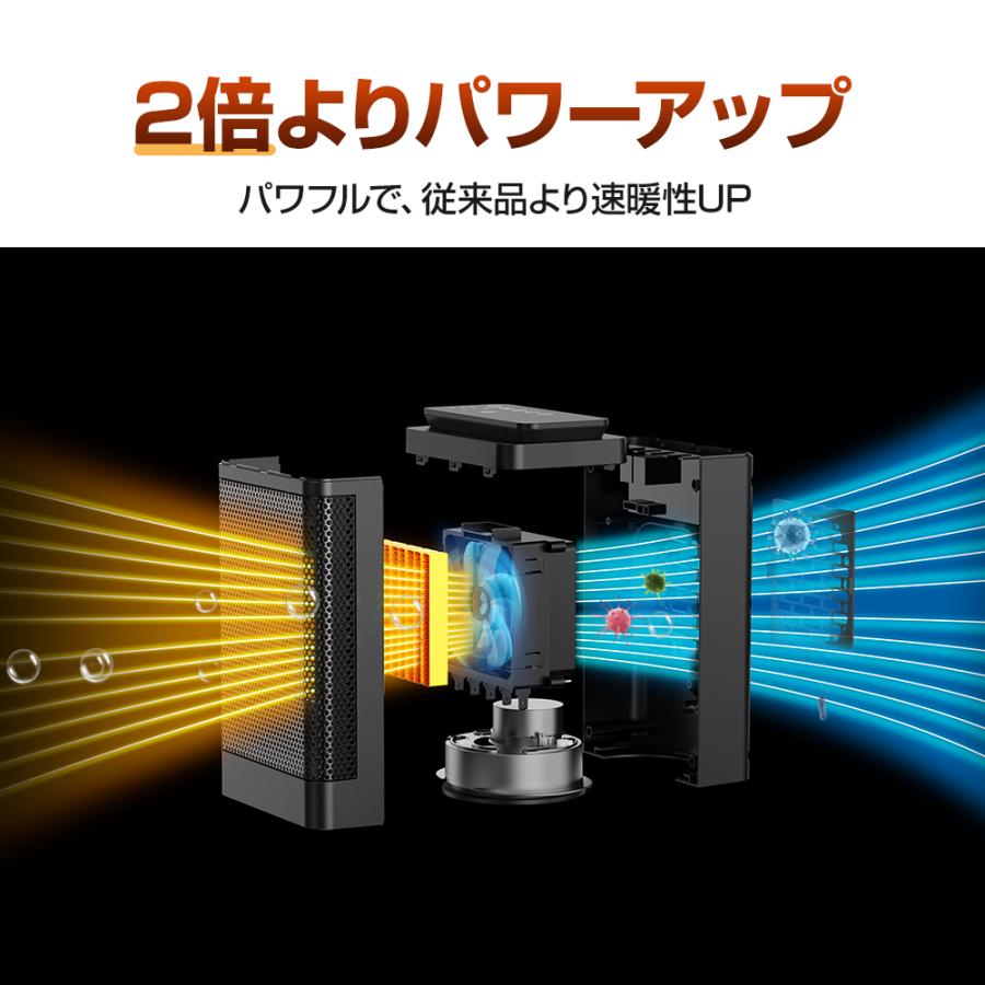 セラミックヒーター ヒーター セラミックファンヒーター 電気ストーブ 小型 速暖 首振り タイマ機能 過熱保護 転倒オフ 暖房器具 省エネ おしゃれ クリスマス｜kukuya｜11