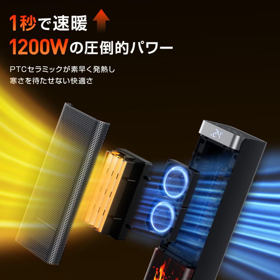 今だけ！10％OFFクーポン】 セラミックヒーター 人感センサー 即暖