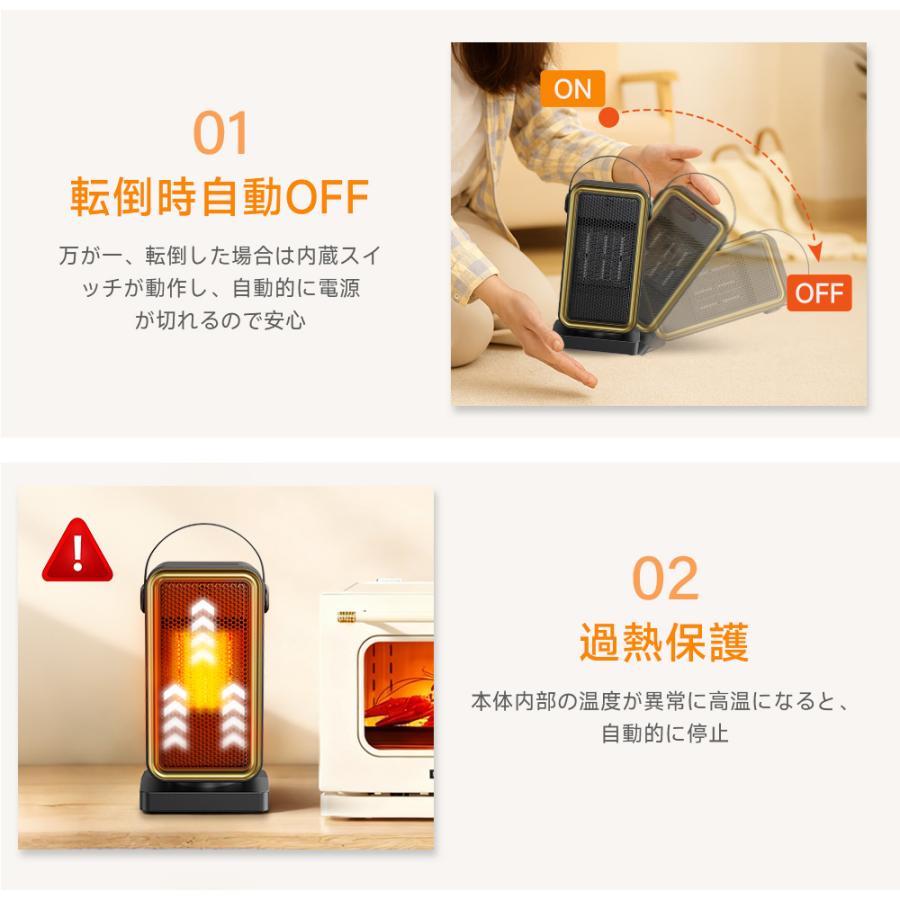 セラミックヒーター 電気ファンヒーター 小型 速暖 900W 省エネ 足元