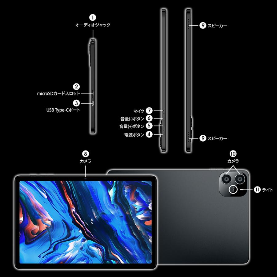 アンドロイド（Android） Android14 タブレット PC 本体 10インチ 12GB