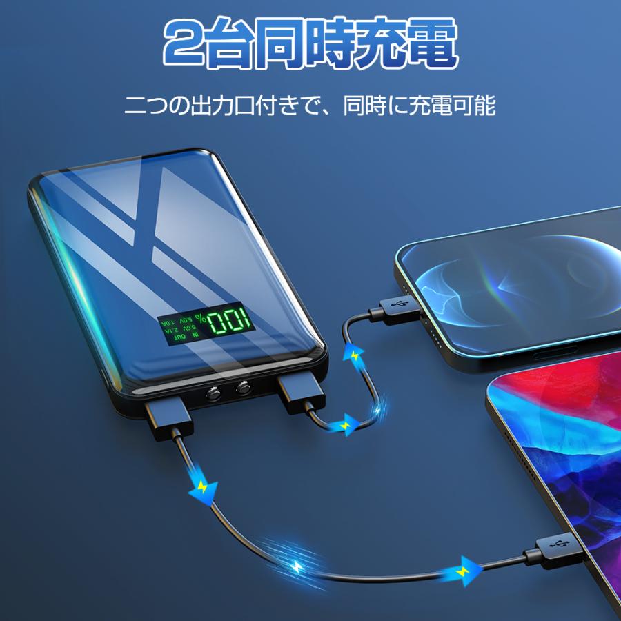 モバイルバッテリー 大容量 30000mAh 2台同時充電 スマホ充電器 iPhone android 各種対応 急速充電 PSE認証 残量表示 携帯充電器 アウトドア 敬老の日 おすすめ｜kukuya｜06