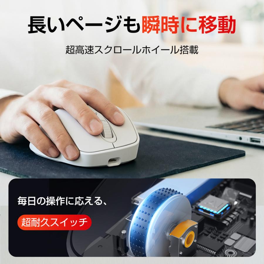 マウス ワイヤレスマウス 無線 超静音 バッテリー内蔵 充電式 超薄型
