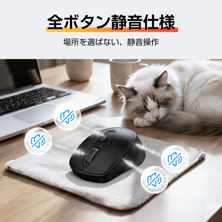 マウス ワイヤレスマウス 無線 超静音 バッテリー内蔵 充電式 超薄型