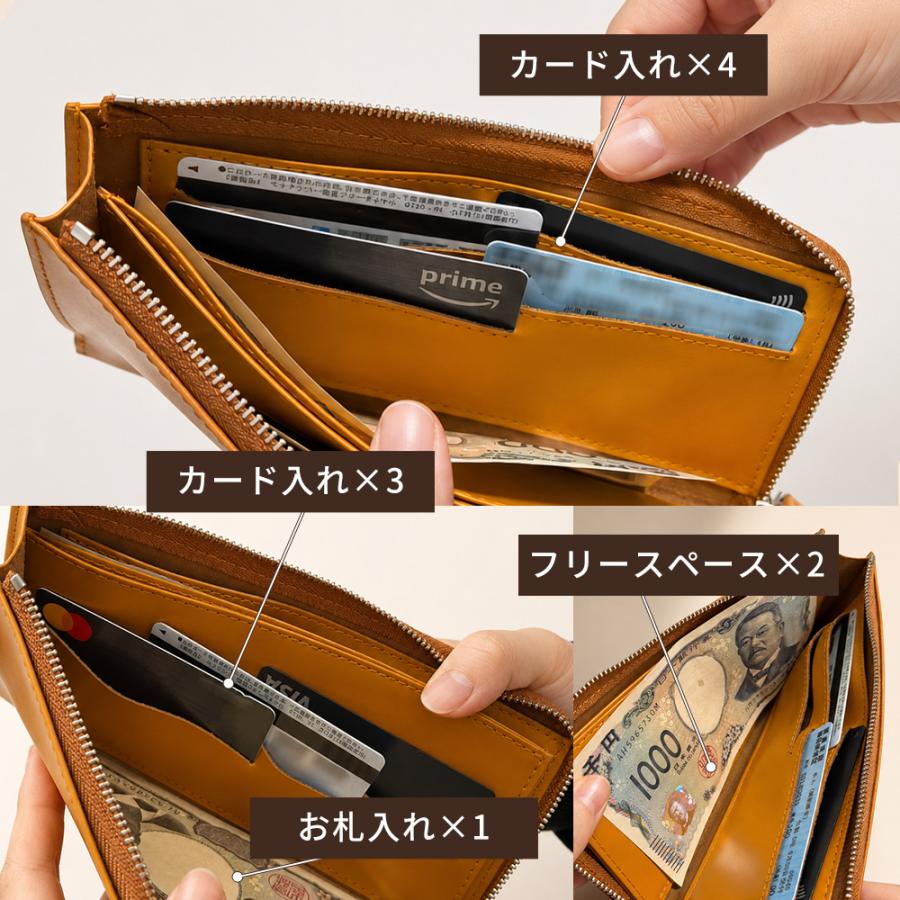 長財布 メンズ 本革 イタリアンレザー 財布 L字ファスナー 薄型 スリム