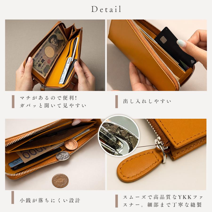 長財布 メンズ 本革 イタリアンレザー 財布 L字ファスナー 薄型 スリム