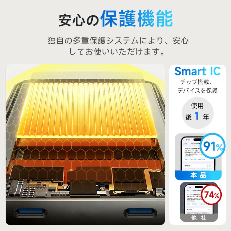 モバイルバッテリー 軽量 大容量 8000mAh ワイヤレス 磁気 超軽量 薄型
