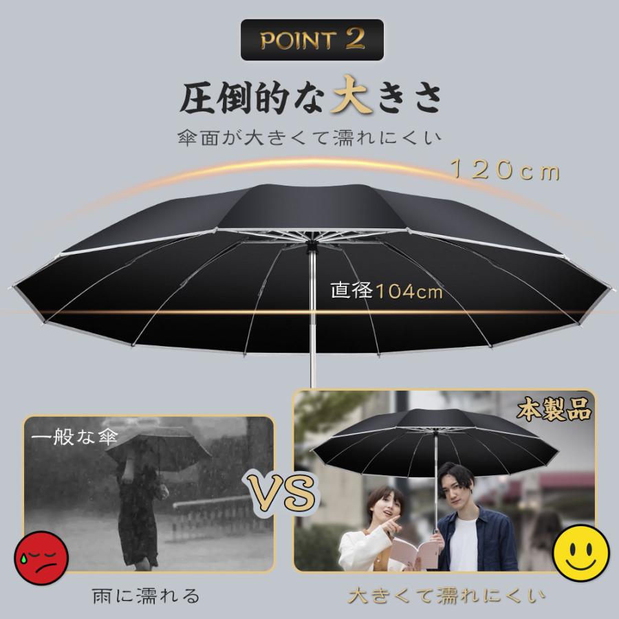2026最新版・逆折り式】傘 雨傘 折りたたみ傘 晴雨兼用 12本骨 男女