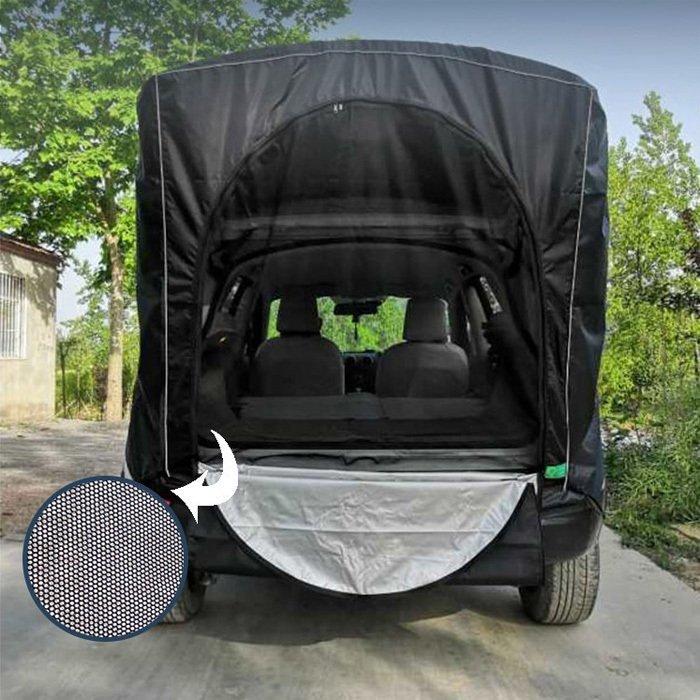 予約販売 本 ハッチバックテント カーサイドテント 車中泊テント Suvテント 車 テント 設営簡単 テント キャンプ サイド 車中泊 カーテン 車用 バックドア用 虫よけネット テントロープ カラー ブラック Www 11thspace Com