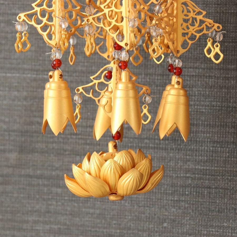 【タイムセール】 銅地 雲透し三枠瓔珞 ようらく 天然石水晶仕立 消メッキ 1対 天然石入 小 3号 高さ18cm 【MYK1827476357】(65044円)