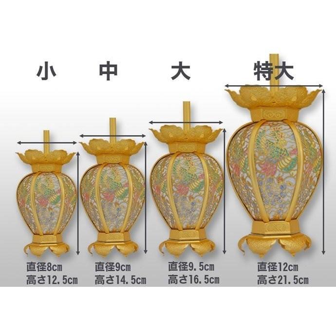 なーむくまちゃん工房 吊灯籠 吊り灯篭 真鍮 鳳凰透し彩色入り 消し