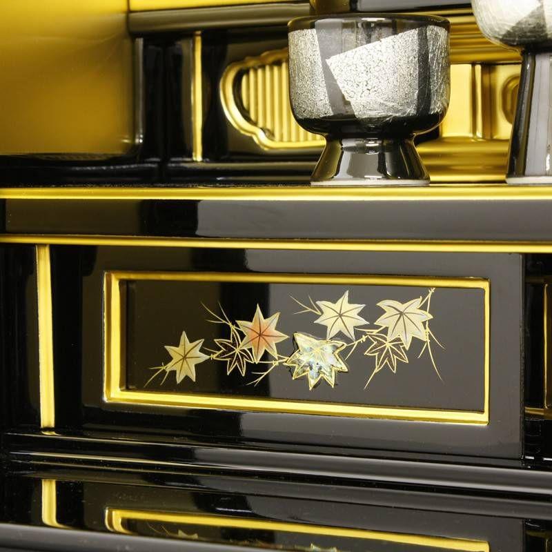 なーむくまちゃん工房 金仏壇 黒塗り仏壇 小型ミニ仏壇 浄土真宗 弥生