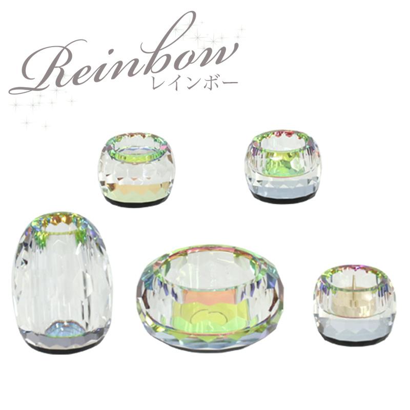 代引き手数料無料 仏具 セット 5点 クリスタルガラス製仏具 レインボー