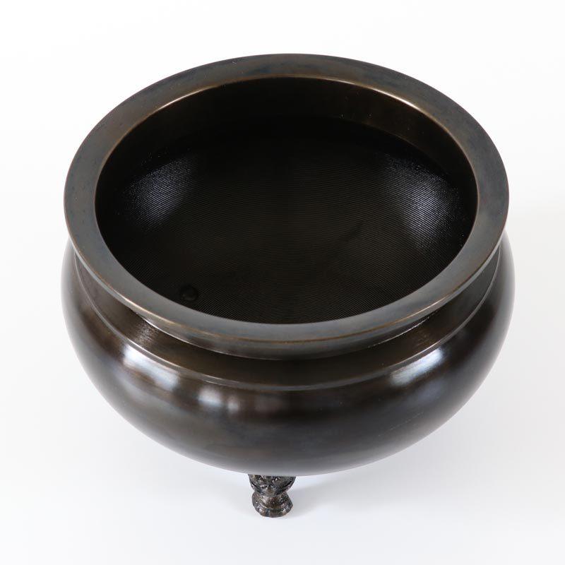 なーむくまちゃん工房 真鍮 机上香炉 黒光色 6.0寸 注 足は獅子型