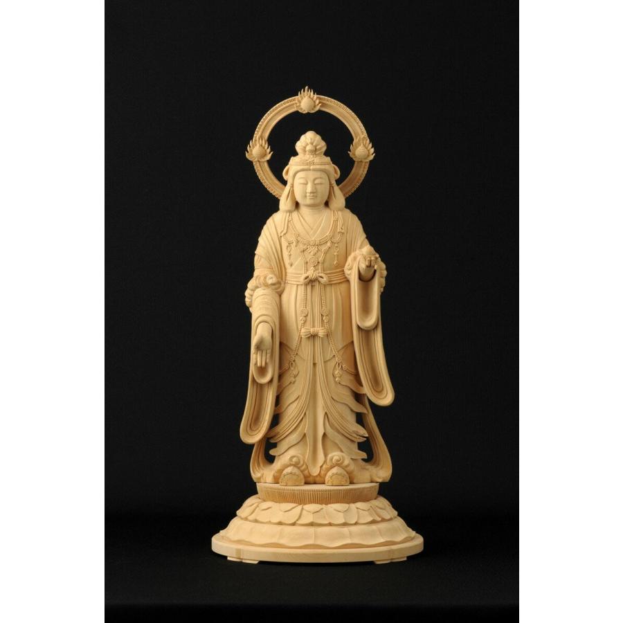 仏像 服部朋陽作 吉祥天像 1.4尺 桧 国産 日本製仏像 床の間 仏壇_3